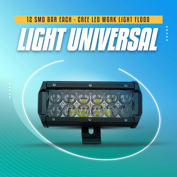 12 SMD Bar Light Universal - Each - Cree LED Work Light Flood Spot Light Offroad Driving LED Light Bar SehgalMotors.pk