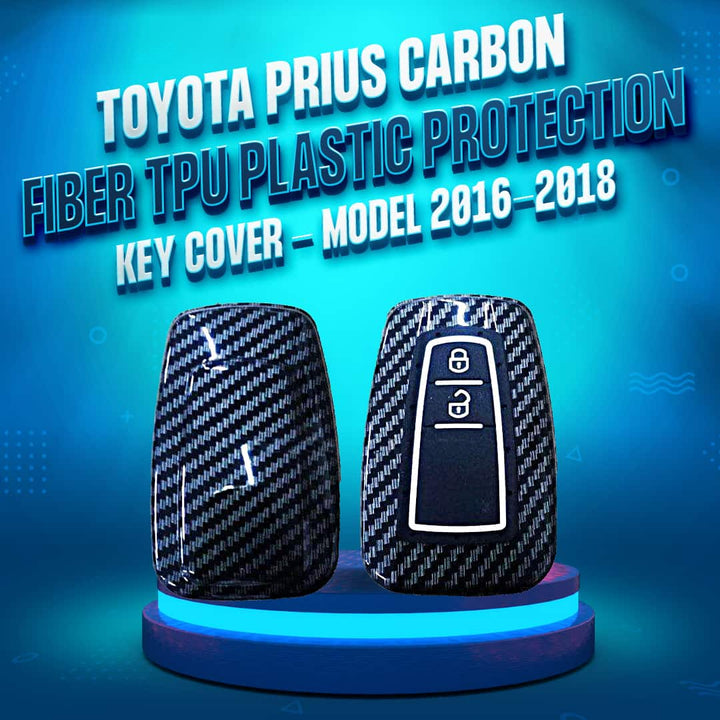 Toyota Prius Plastic Protection Key Cover Carbon Fiber With Black PVC  - Model 2016-2018