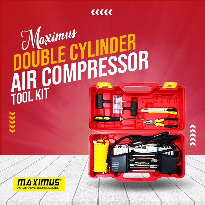 Maximus Double Cylinder Professional Air Compressor With Tool Kit
