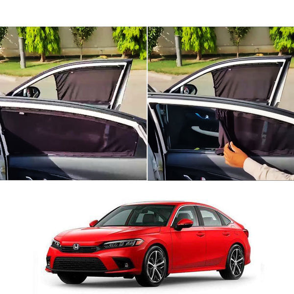 Honda Civic Retractable Curtains Custom Fit Sunshades - Model 2022-2024