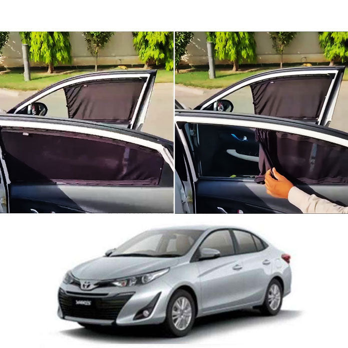 Toyota Yaris Retractable Curtains Custom Fit Sunshades - Model 2020-2022