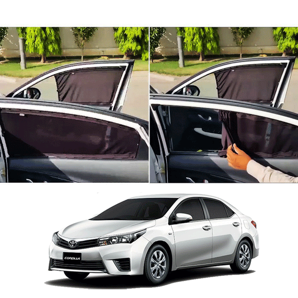 Toyota Corolla Retractable Curtains Custom Fit Sunshades - Model 2014-2024