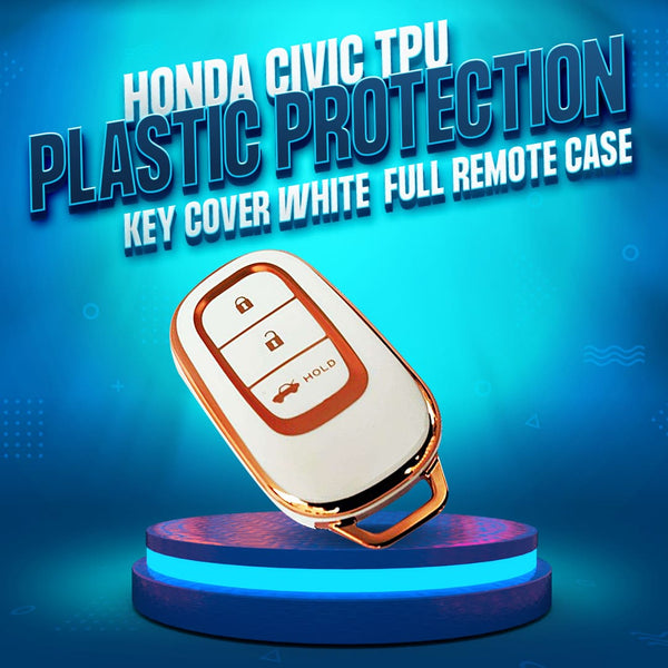 Honda Civic TPU Plastic Protection Key Cover White 3 Button - Model 2022-2024