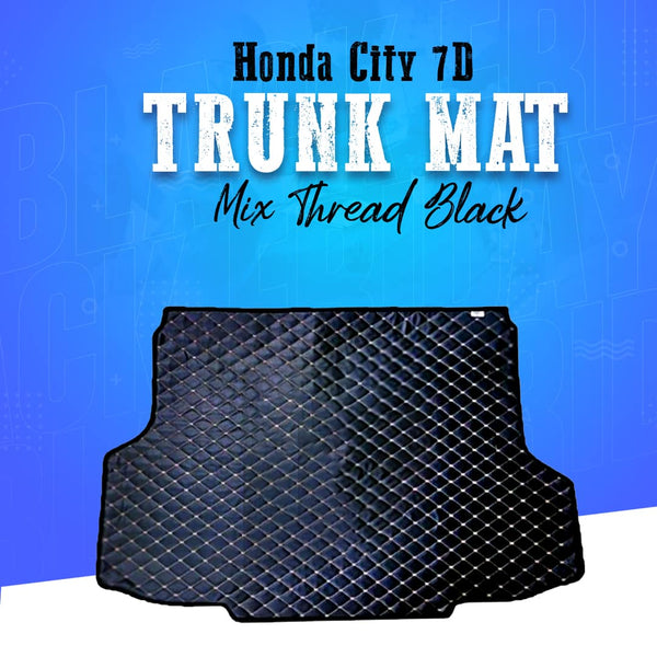 Honda City 7D Trunk Mat Mix Thread Black - Model 2021-2022