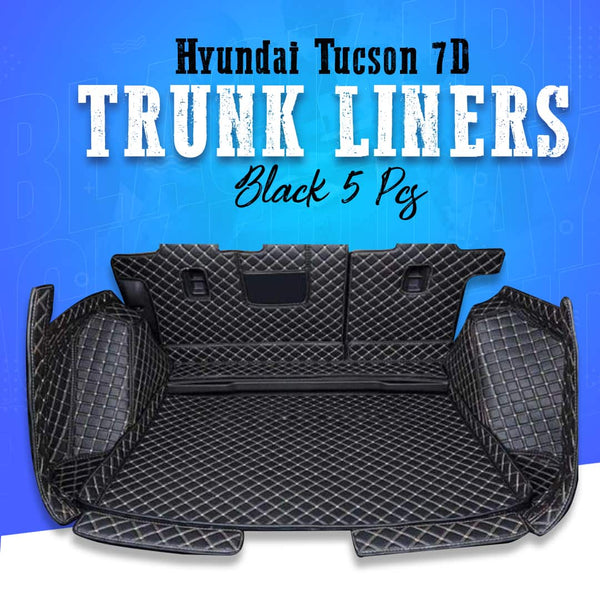 Hyundai Tucson 7D Trunk Liners Black 5 Pcs - Model 2020-2024
