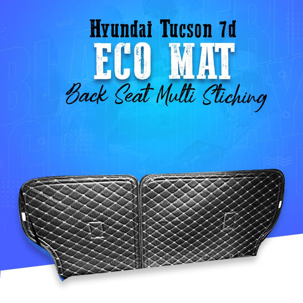 Hyundai Tucson 7d Back Seat Eco Mat Black Multi Stiching Model 2PC - Model 2020-2024