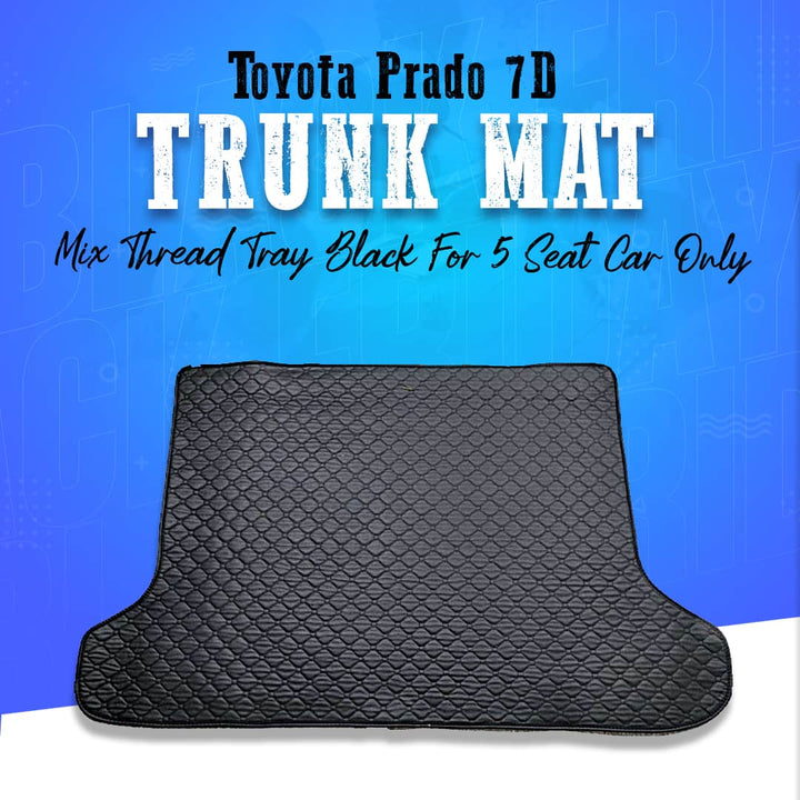 Toyota Prado 7D Trunk Mat Mix Thread Tray Black For 5 Seat Car Only - Model 2009-2021