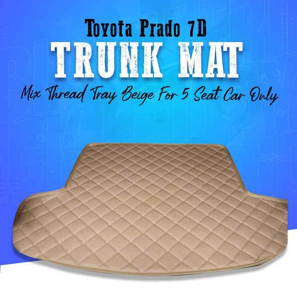 Toyota Prado 7D Trunk Mat Mix Thread Tray Beige For 5 Seat Car Only - Model 2009-2021