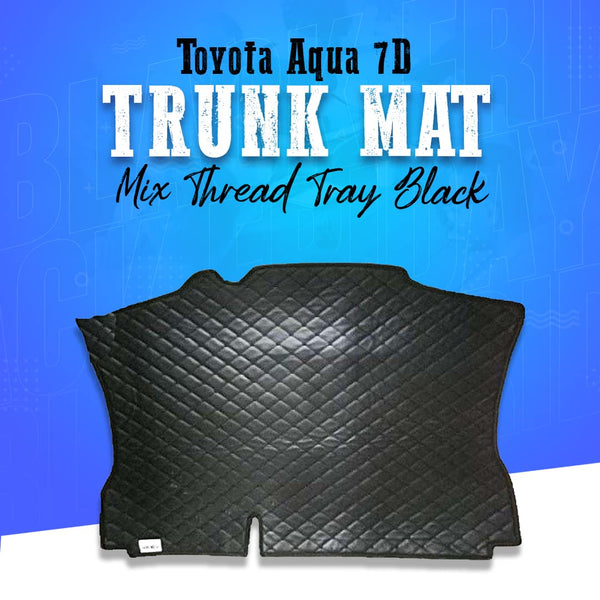 Toyota Aqua 7D Trunk Mat Mix Thread Tray Black - Model 2012-2018