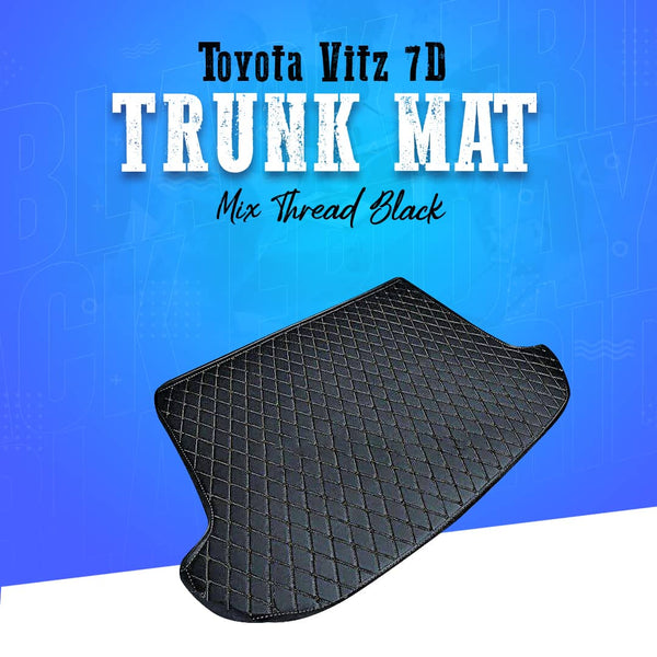 Toyota Vitz 7D Trunk Mat Mix Thread Black - Model 2017-2018