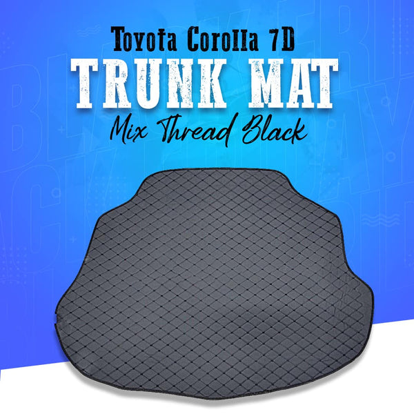 Toyota Corolla 7D Trunk Mat Mix Thread Black - Model 2014-2021