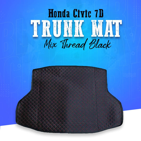 Honda Civic 7D Trunk Mat Mix Thread Black - Model 2016-2021