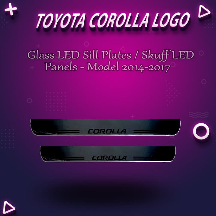 Toyota Corolla Glass LED Sill Plates / Skuff LED panels - Model 2014-2017