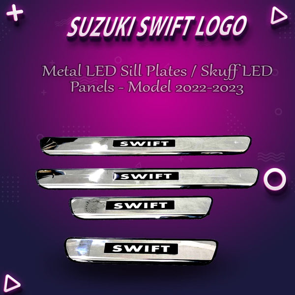 Suzuki Swift Metal LED Sill Plates / Skuff LED Panels - Model 2022-2023
