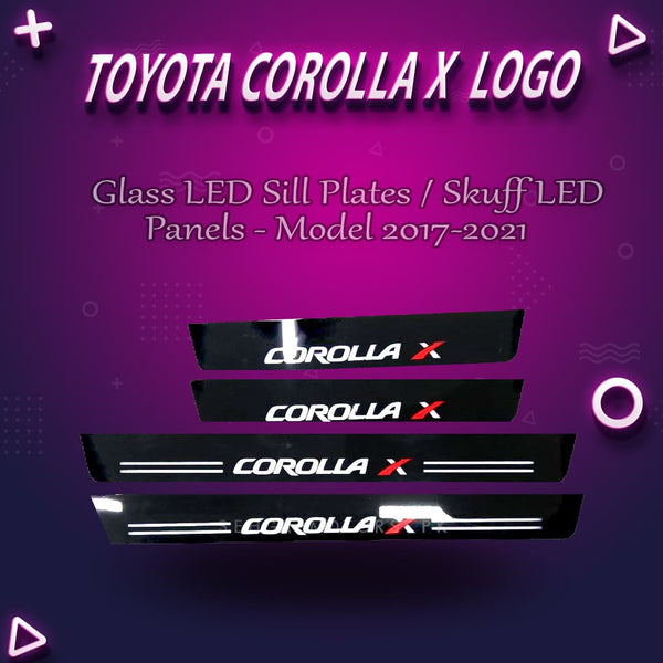 Toyota Corolla X Glass LED Sill Plates / Skuff LED Panels - Model 2017-2021