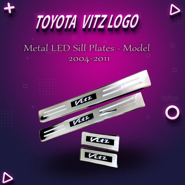 Toyota Vitz Metal LED Sill Plates - Model 2004-2011