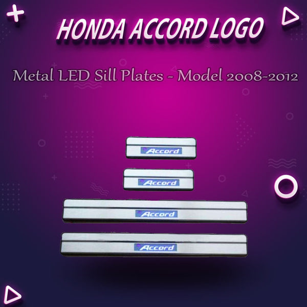 Honda Accord Metal LED Sill Plates - Model 2008-2012