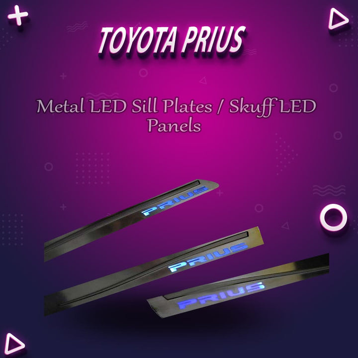 Toyota Prius Metal LED Sill Plates / Skuff LED panels