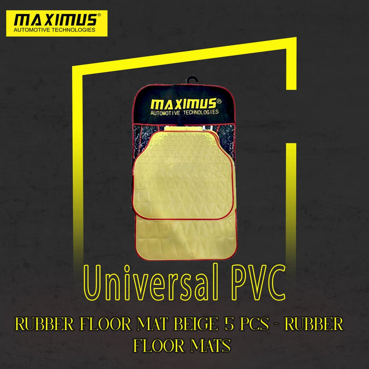 Universal PVC Rubber Floor Mat Beige 5 Pcs