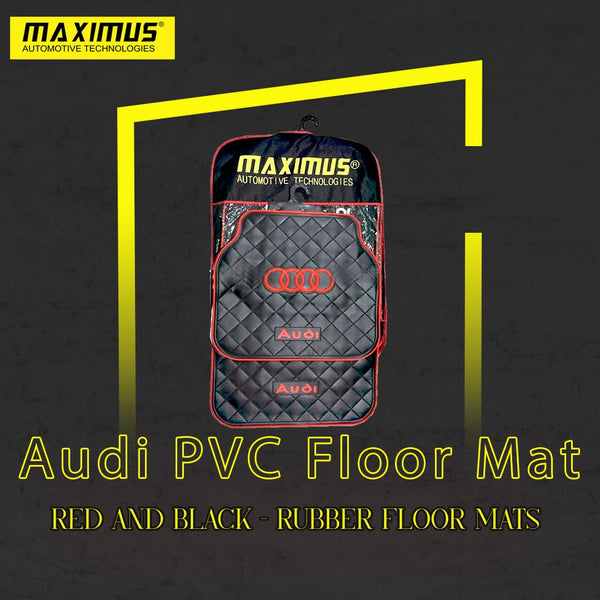 Audi PVC Floor Mat Red and Black