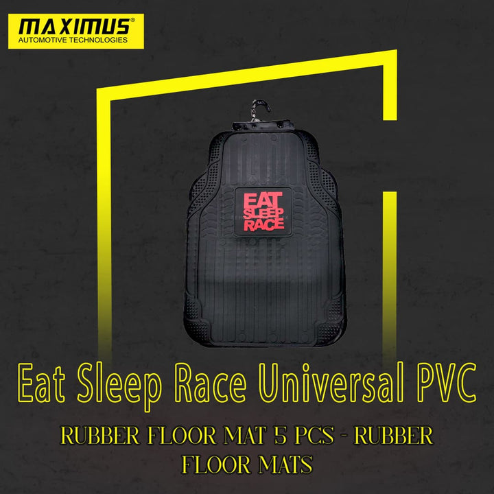 Eat Sleep Race Universal PVC Rubber Floor Mat 5 Pcs