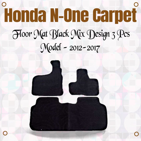 Honda N-One Carpet Floor Mat Black Mix Design 3 Pcs - Model - 2012-2017