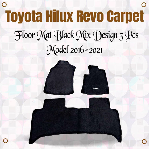 Toyota Hilux Revo/Rocco Carpet Floor Mat Black Mix Design 3 Pcs