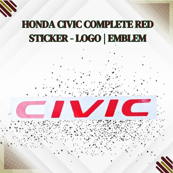 Honda Civic Complete Red Sticker