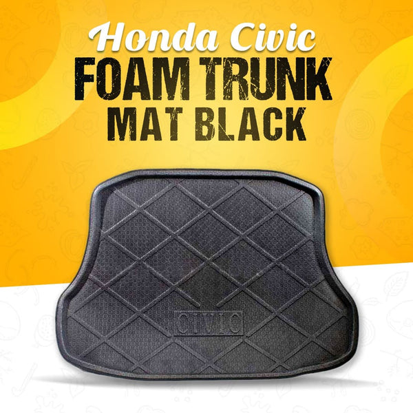 Honda Civic Foam Trunk Mat Black - Model 2016-2021
