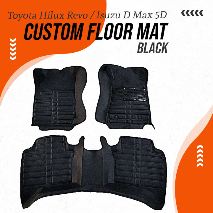 Toyota Hilux Revo/Rocco / Isuzu D Max 5D Custom Floor Mat Black