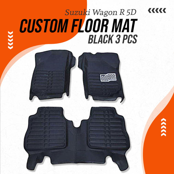 Suzuki Wagon R 5D Custom Floor Mat Black 3 Pcs - Model 2014-2021