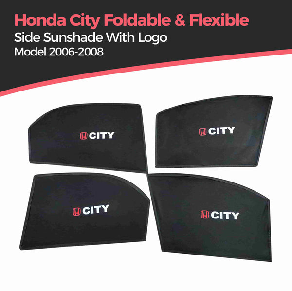 Honda City Foldable & Flexible Side Sunshade With Logo - Model 2006-2008
