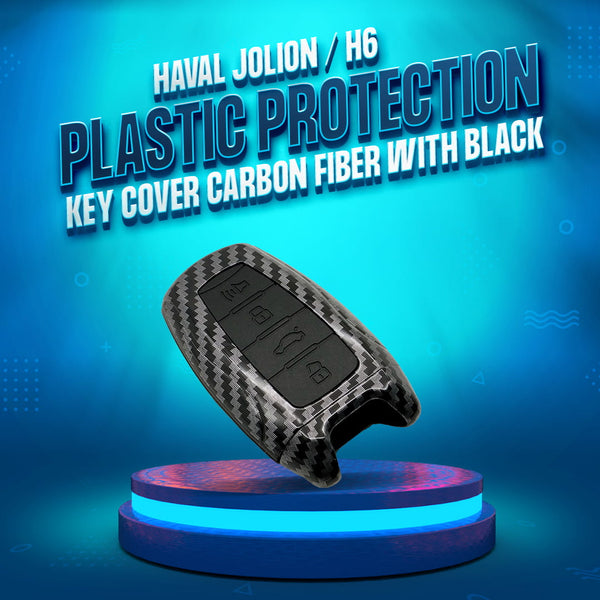 Haval Jolion / H6 Plastic Protection Key Cover Carbon Fiber With Black PVC 4 Buttons - Model 2021-2024