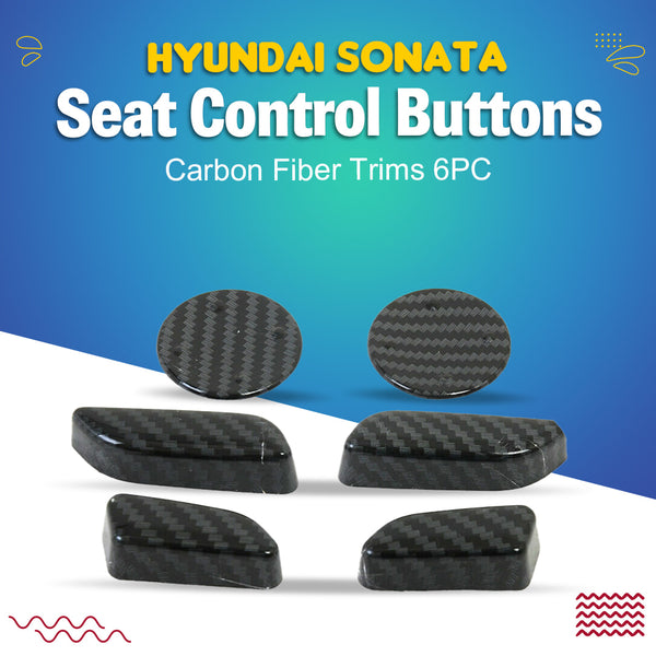 Hyundai Sonata Seat Control Buttons Carbon Fiber Trims 6PC - Model 2021-2024