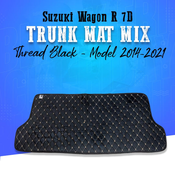 Suzuki Wagon R 7D Trunk Mat Mix Thread Black - Model 2014-2021