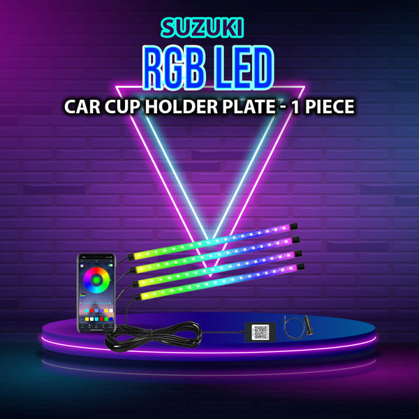 18 in 1 RGB LED Car Ambient Decoration Rainbow Atmosphere Light 18 Points | Interior Acrylic Strip Light By App Control