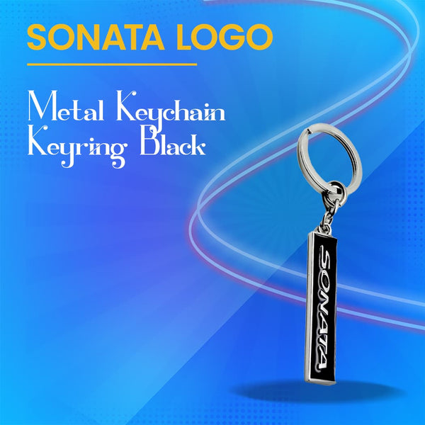 Sonata Metal Keychain Keyring - Black