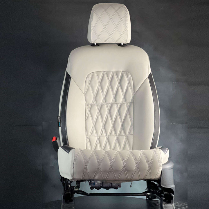 DFSK Glory 580 Diamond Cut Beige Black Seat Covers 8 Seater - Model 2020-2024