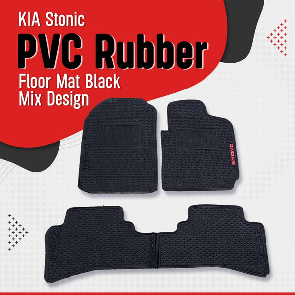 KIA Stonic PVC Rubber Floor Mat Black Mix Design - Model 2021-2022