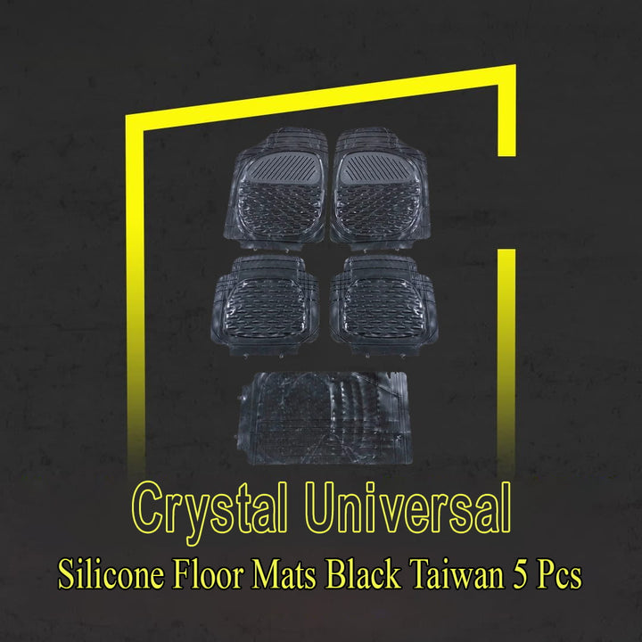 Crystal Universal Silicone Floor Mats Black Taiwan 5 Pcs - Design B