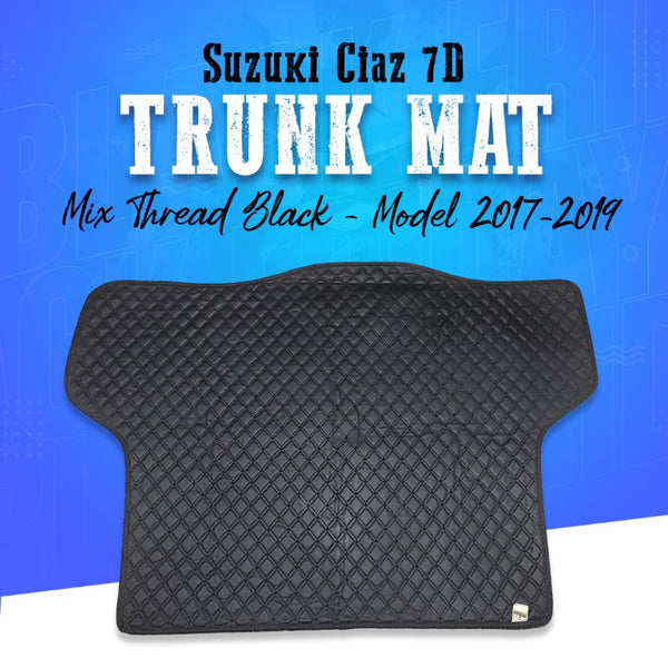 Suzuki Ciaz 7D Trunk Mat Mix Thread Black - Model 2017-2019