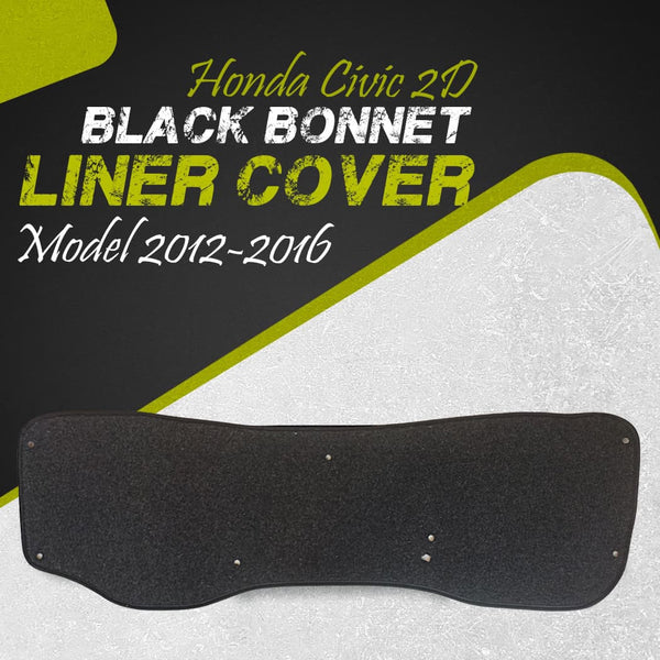 Honda Civic 2D Black Bonnet Liner Cover - Model 2012-2016