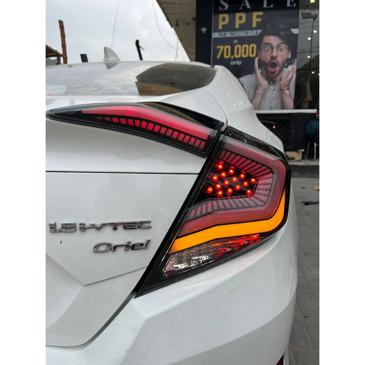 Honda Civic Cobra RGB Style Lava Back Lamps Light Smoke - Model 2016-2021