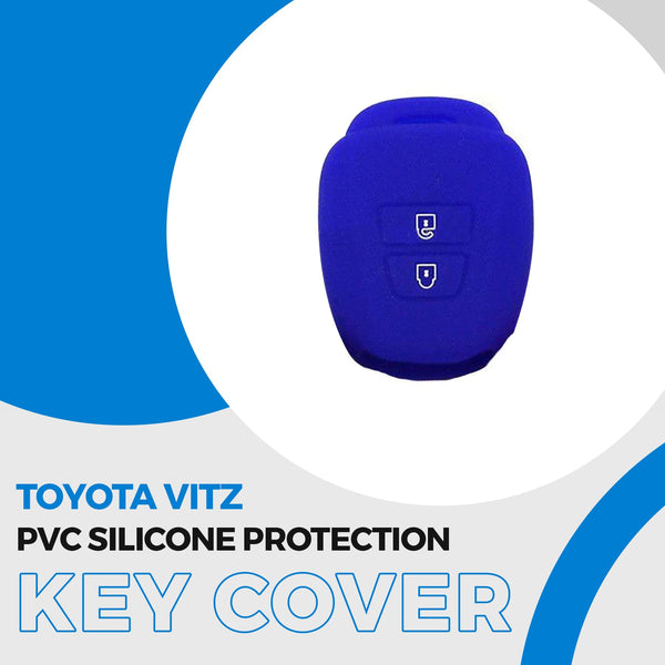 Toyota Vitz PVC Silicone Protection Key Cover Blue - Model 2014-2018