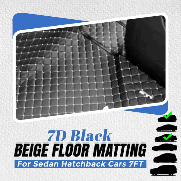 7D Black Beige Floor Matting For Sedan Hatchback Cars 7FT