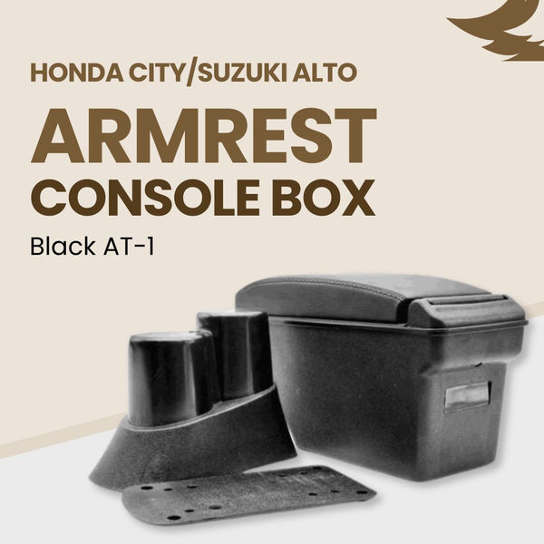 Honda City/Suzuki Alto Armrest Console Box Black AT-1  Multi Stitch