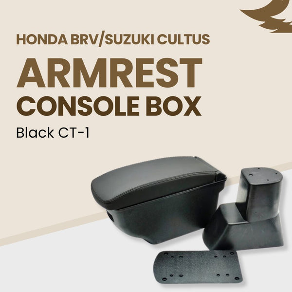 Honda BRV/Suzuki Cultus Armrest Console Box Black CT-1 Multi Stitch