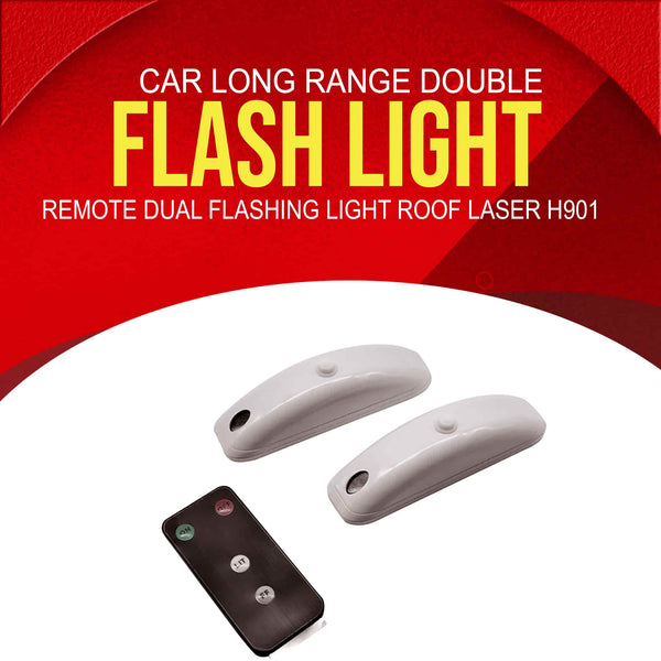 Car Long Range Double Flash Light Remote Dual Flashing Light Roof Laser H901