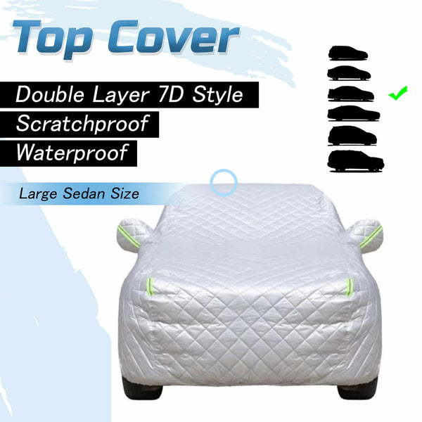 Double Layer 7D Style Large Scratchproof Waterproof Top Cover - Large Sedan Size