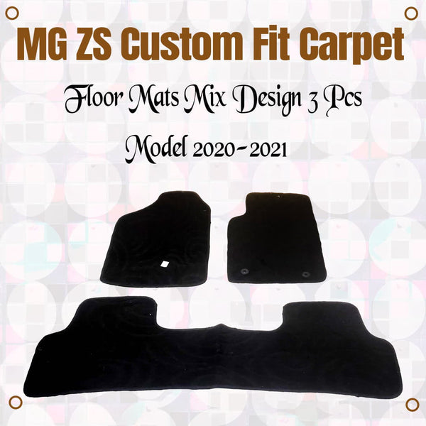 MG ZS Custom Fit Carpet Floor Mats Mix Design 3 Pcs - Model 2020-2021